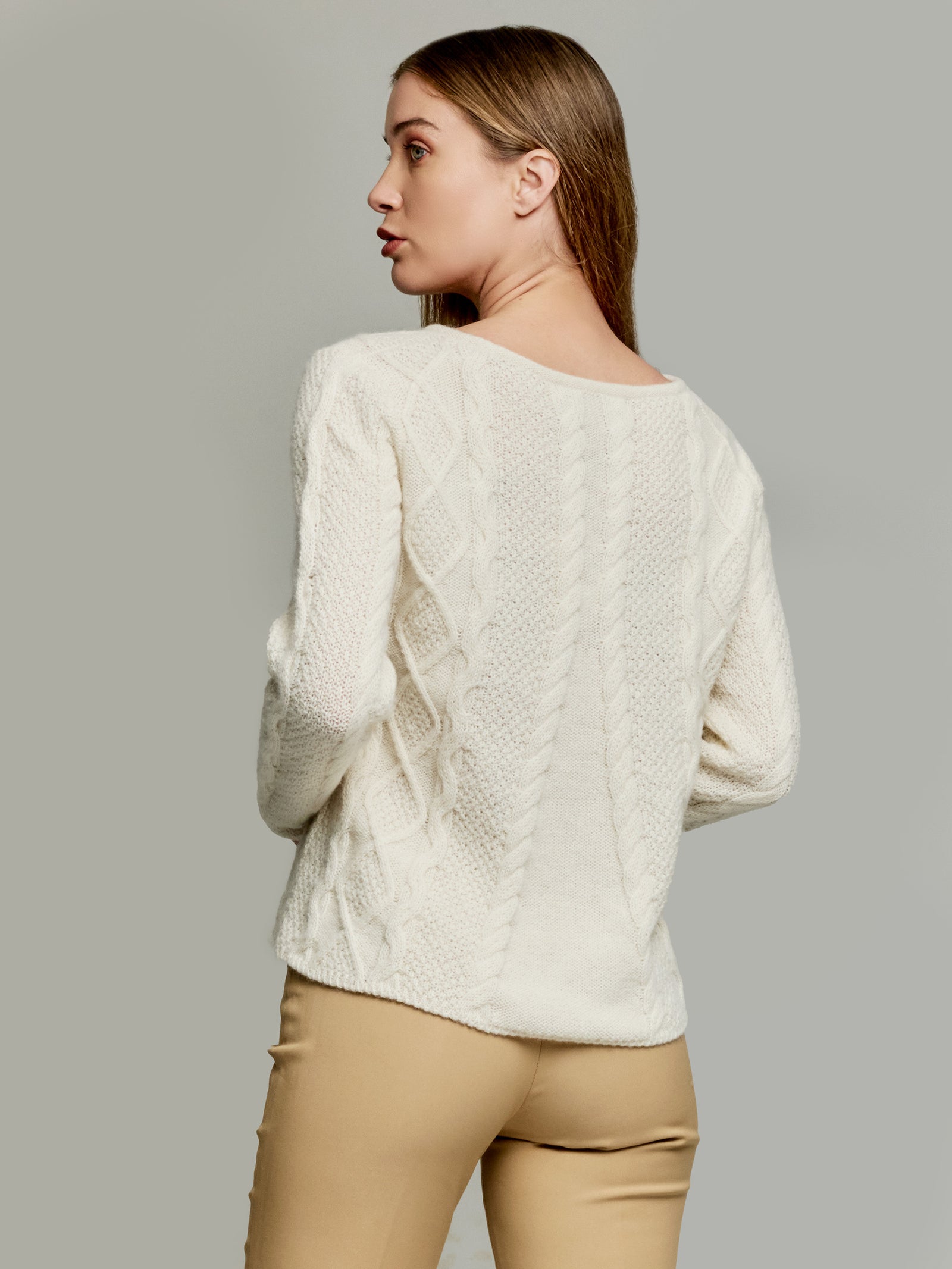 Suéter Yseult De Baby Alpaca Color Ecru