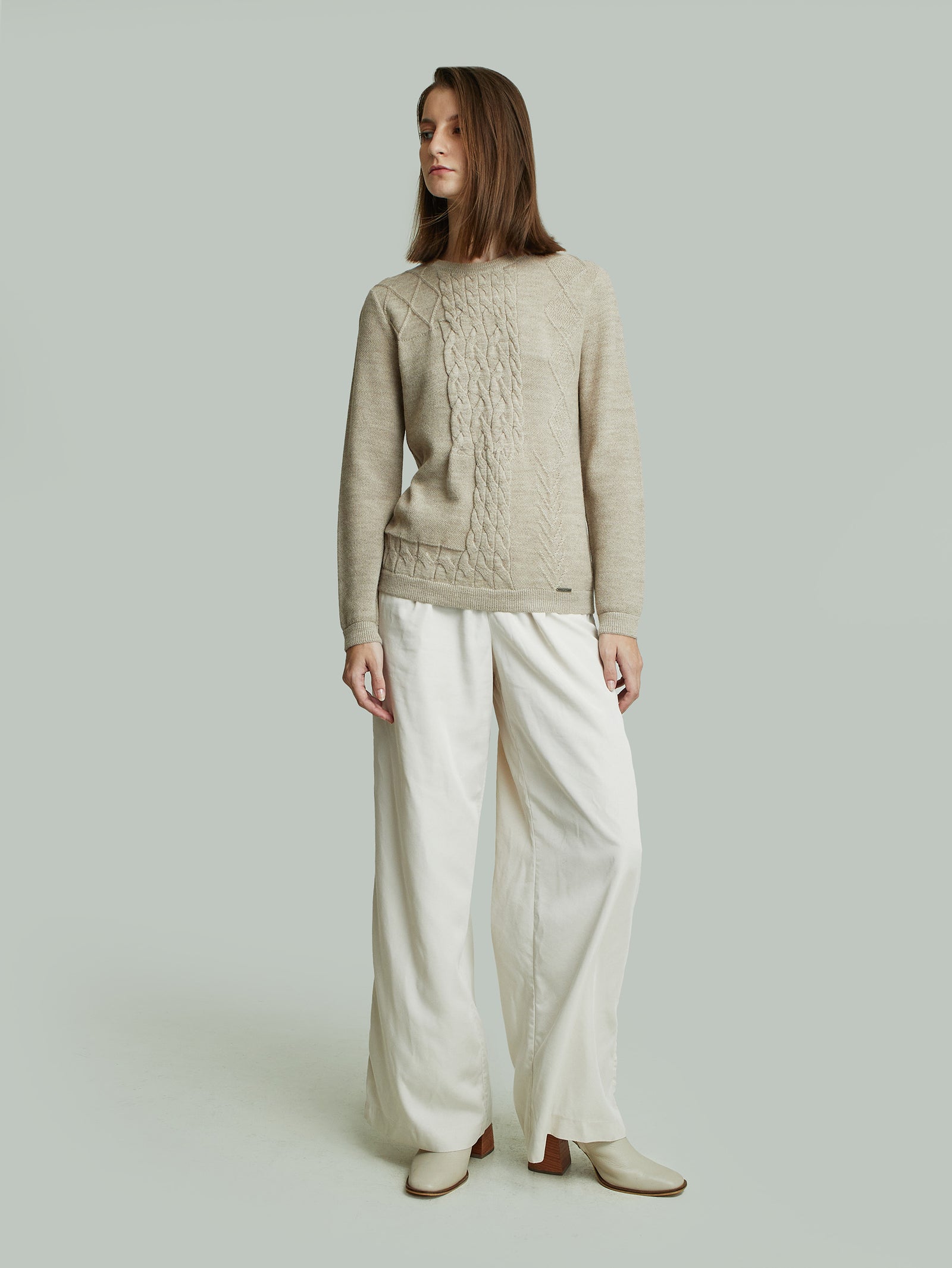 Suéter Yanina De Baby Alpaca Color Beige