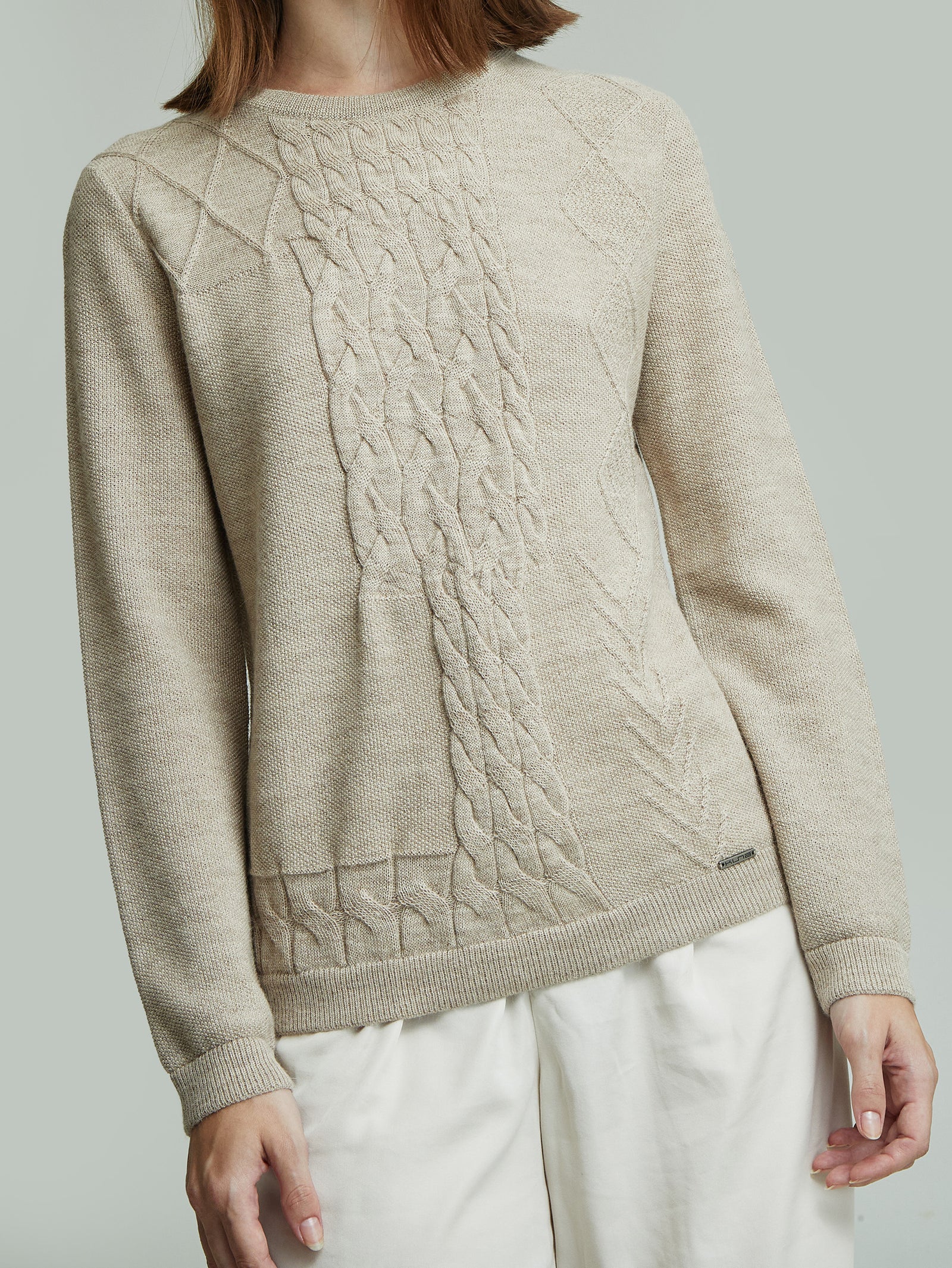 Suéter Yanina De Baby Alpaca Color Beige