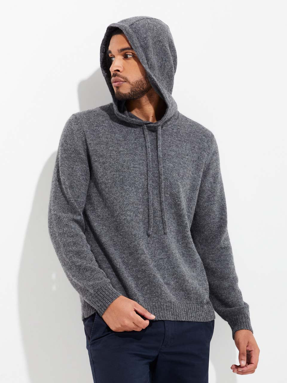 Yacomo Sweater in Grey Baby Alpaca Color Celeste Copia 1
