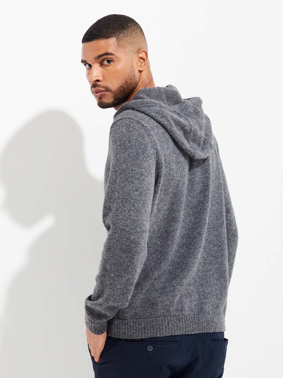 Yacomo Sweater in Grey Baby Alpaca Color Celeste Copia 1