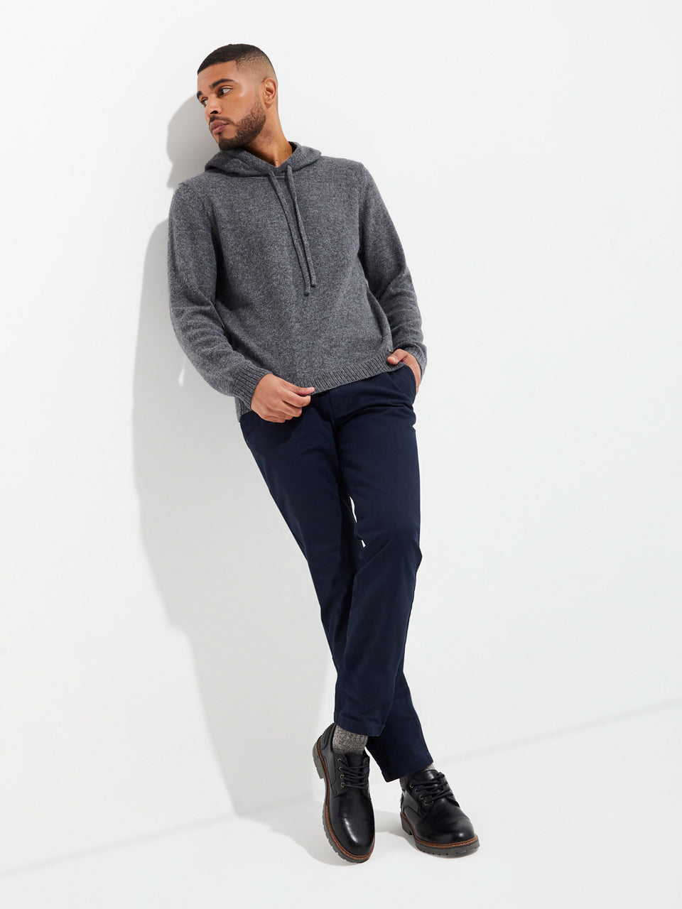 Yacomo Sweater in Grey Baby Alpaca Color Celeste Copia 1