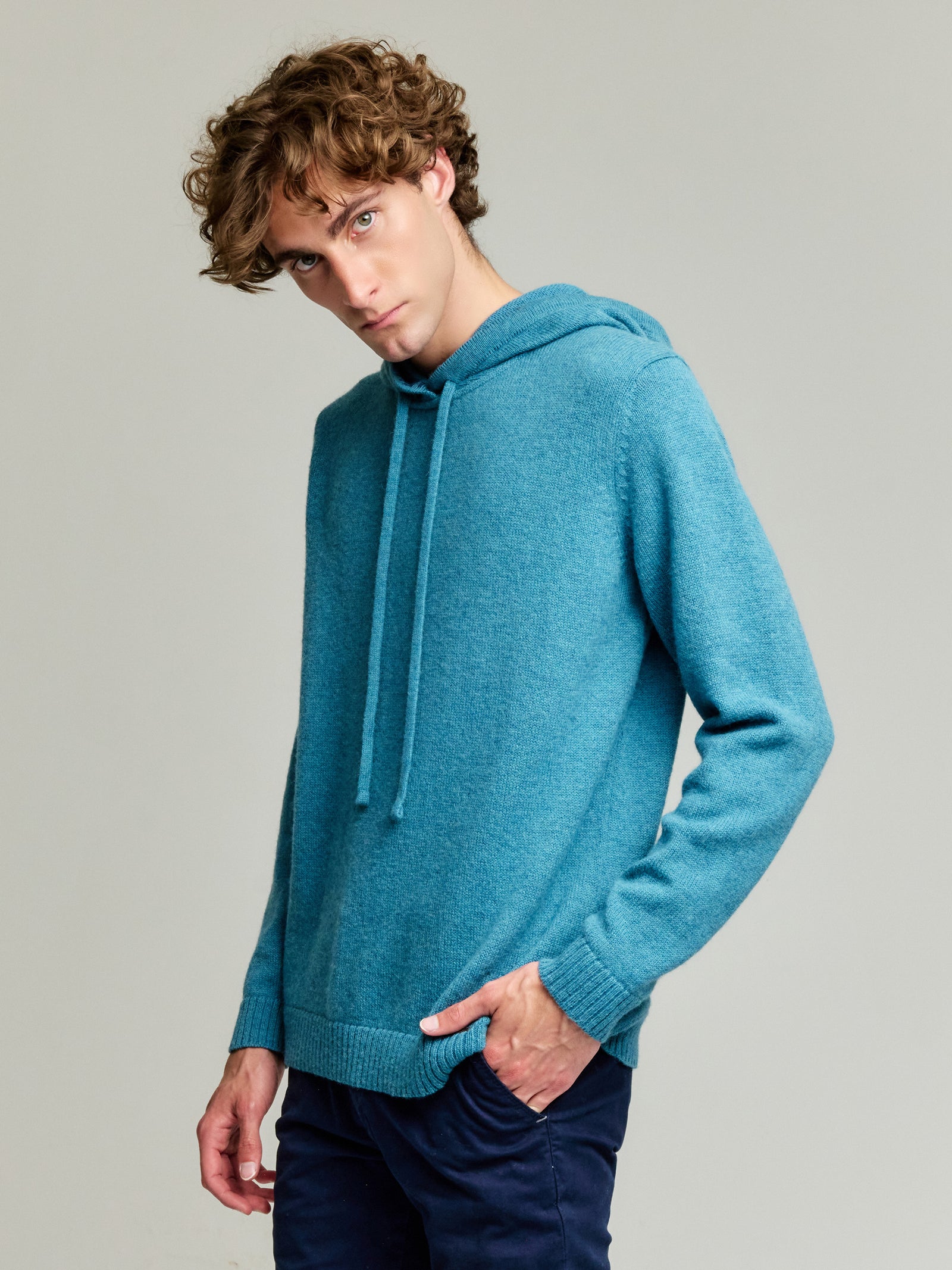 Suéter Yacomo De Baby Alpaca Color Celeste