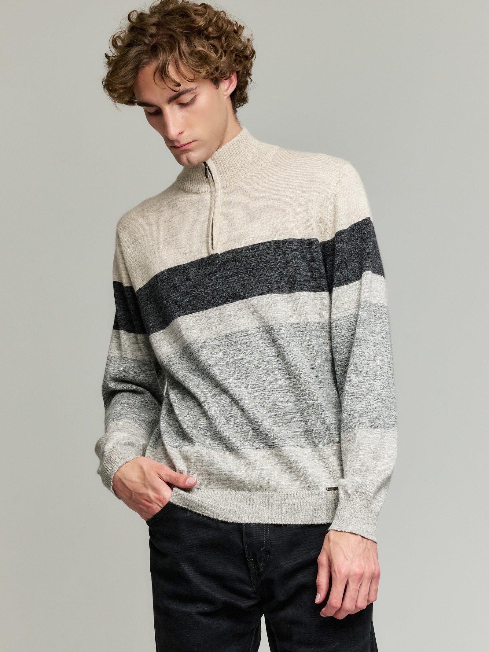 Yonas Baby Alpaca Sweater in Grey