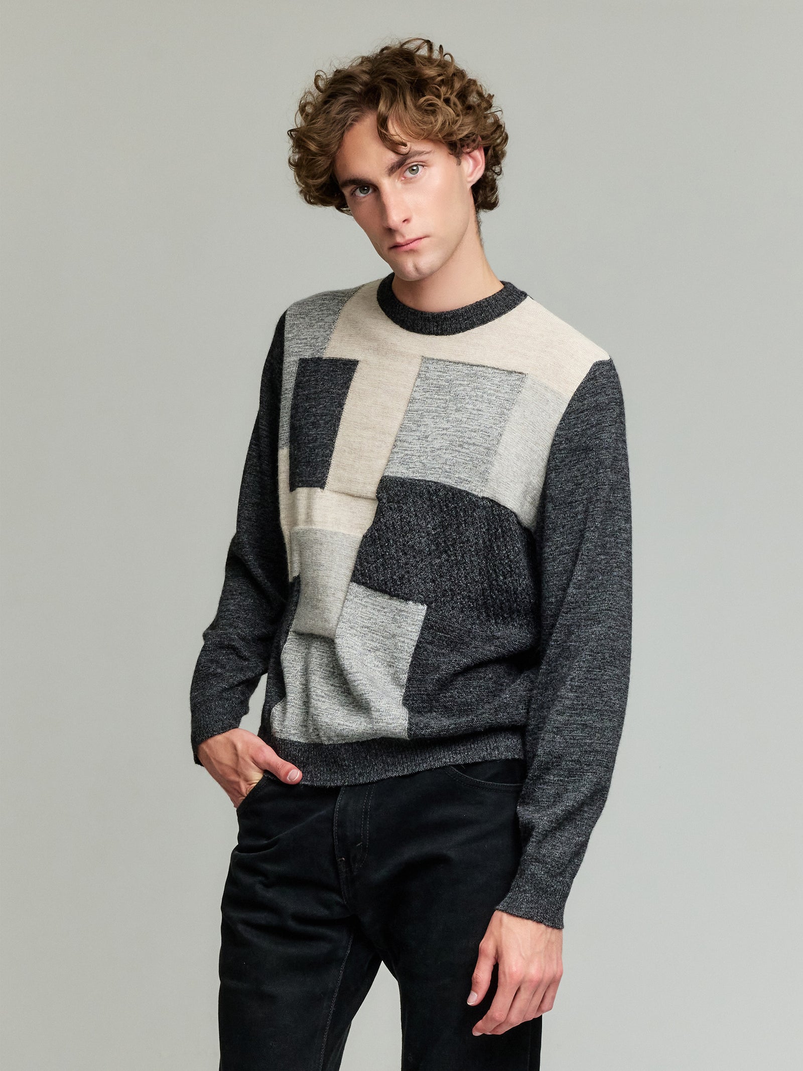 Yonatan Baby Alpaca Sweater in Grey