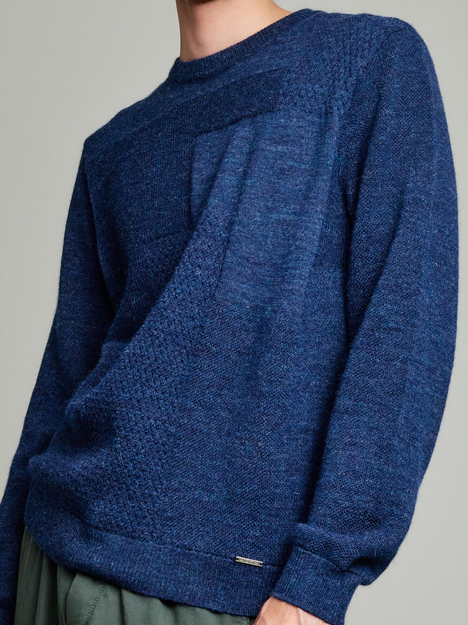 Baby Alpaca Yack Sweater in Blue