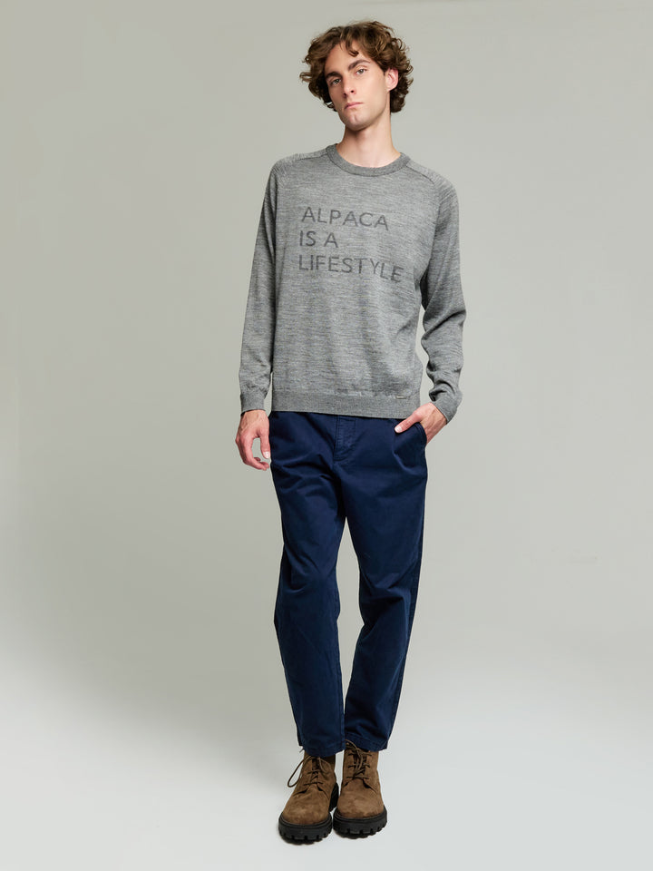 Suéter Yours De Baby Alpaca Color Gris