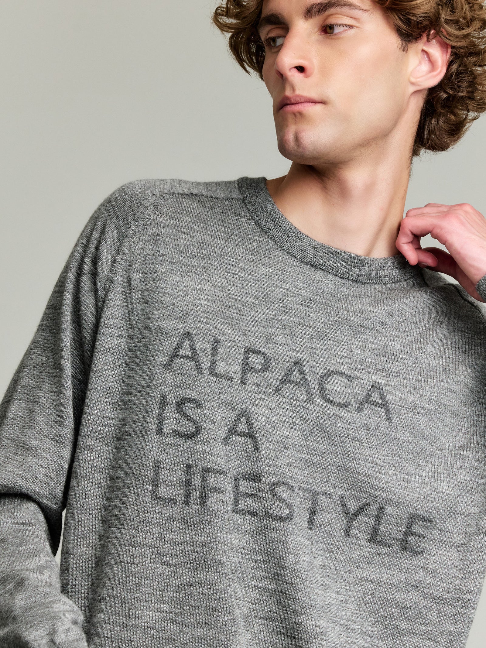 Suéter Yours De Baby Alpaca Color Gris