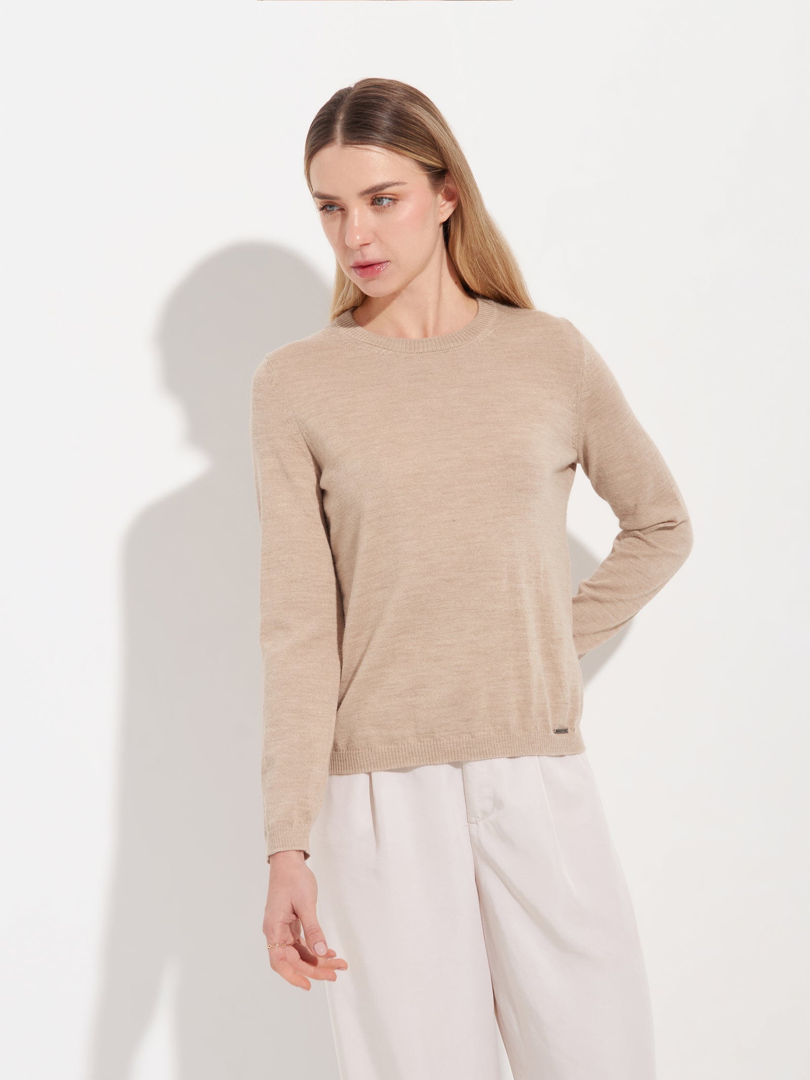 Anya Baby Alpaca Beige Sweater