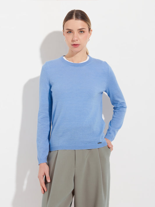 Suéter Anya De Baby Alpaca Color Celeste