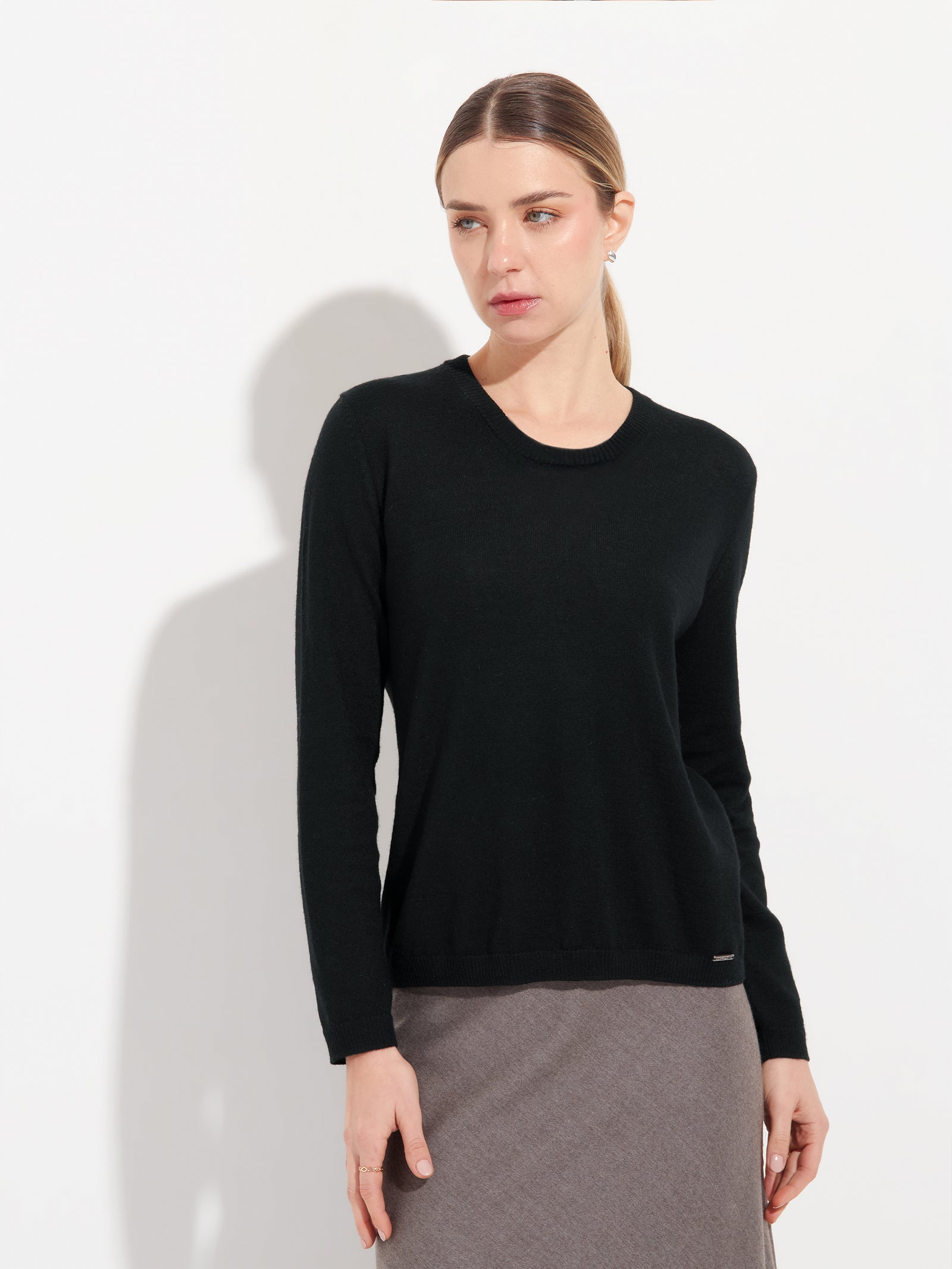 Anya Black Baby Alpaca Sweater