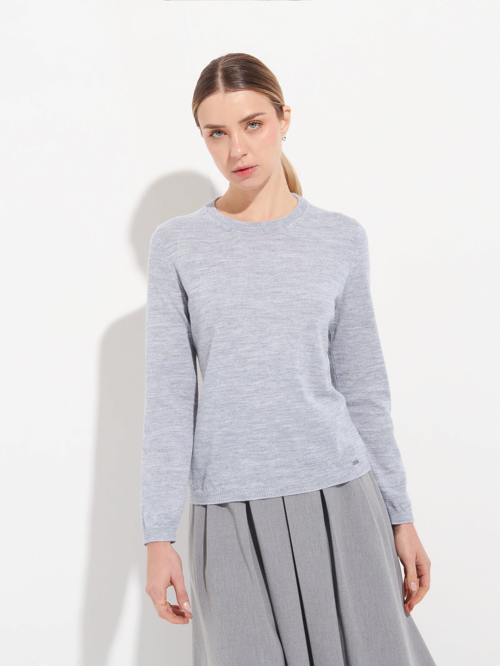 Suéter Anya De Baby Alpaca Color Gris