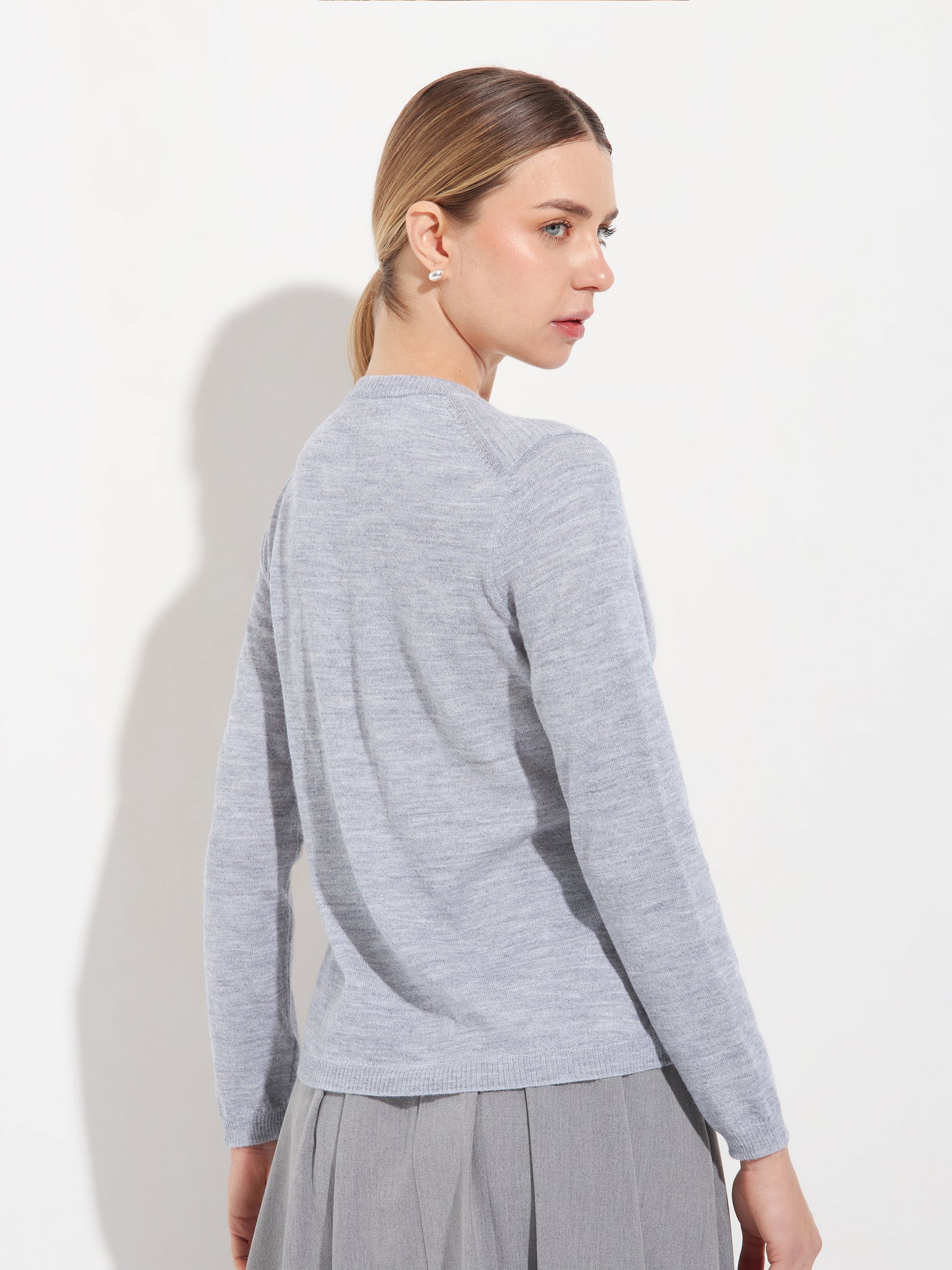 Suéter Anya De Baby Alpaca Color Gris