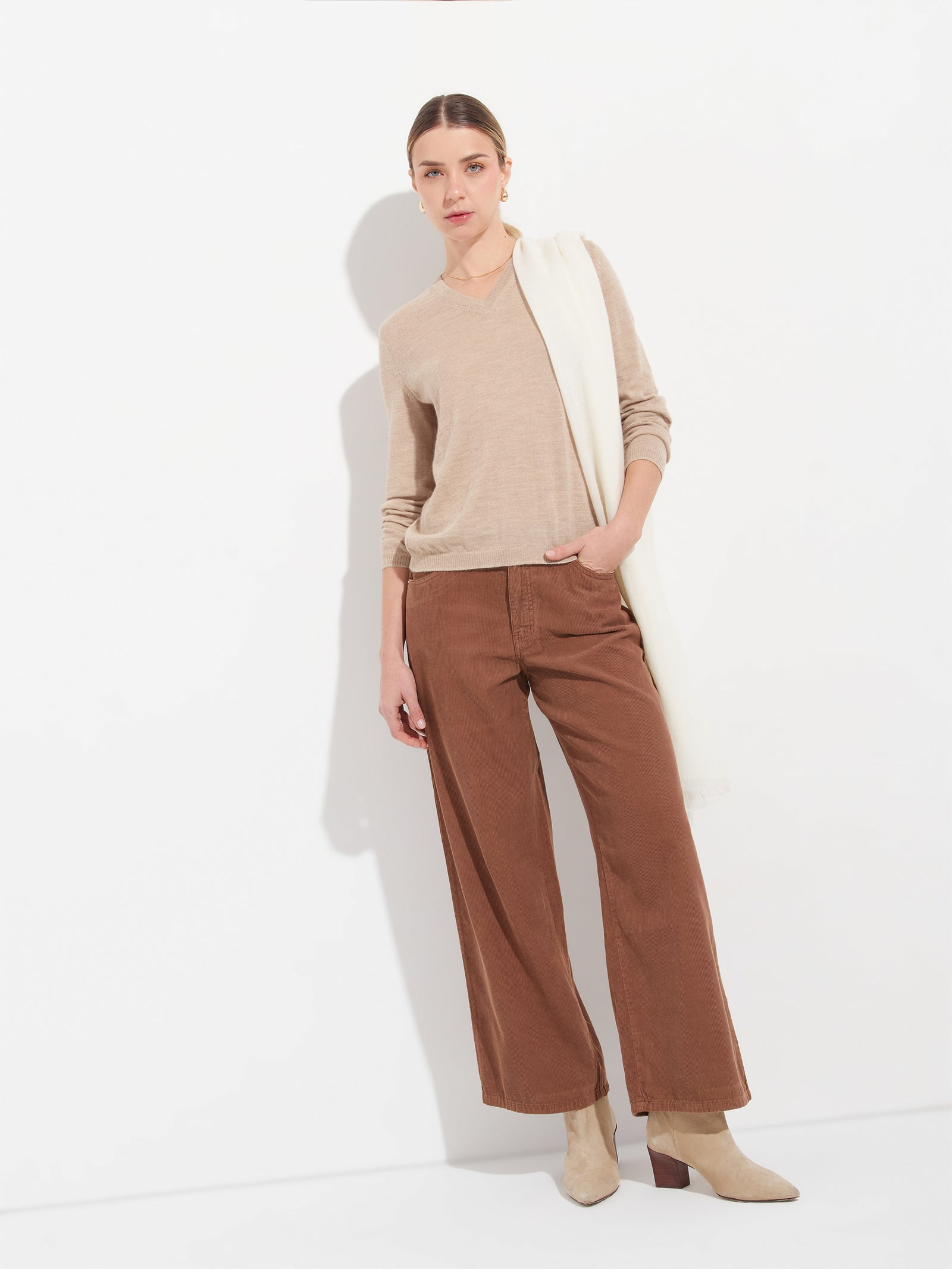 April Beige Baby Alpaca Sweater