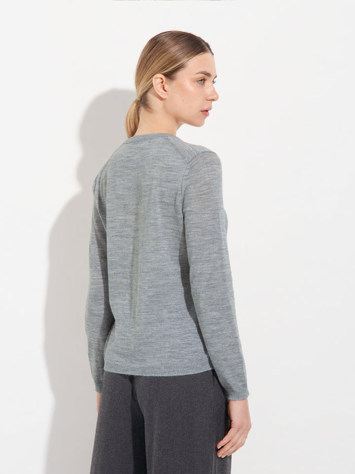 Suéter Abril De Baby Alpaca Color Gris