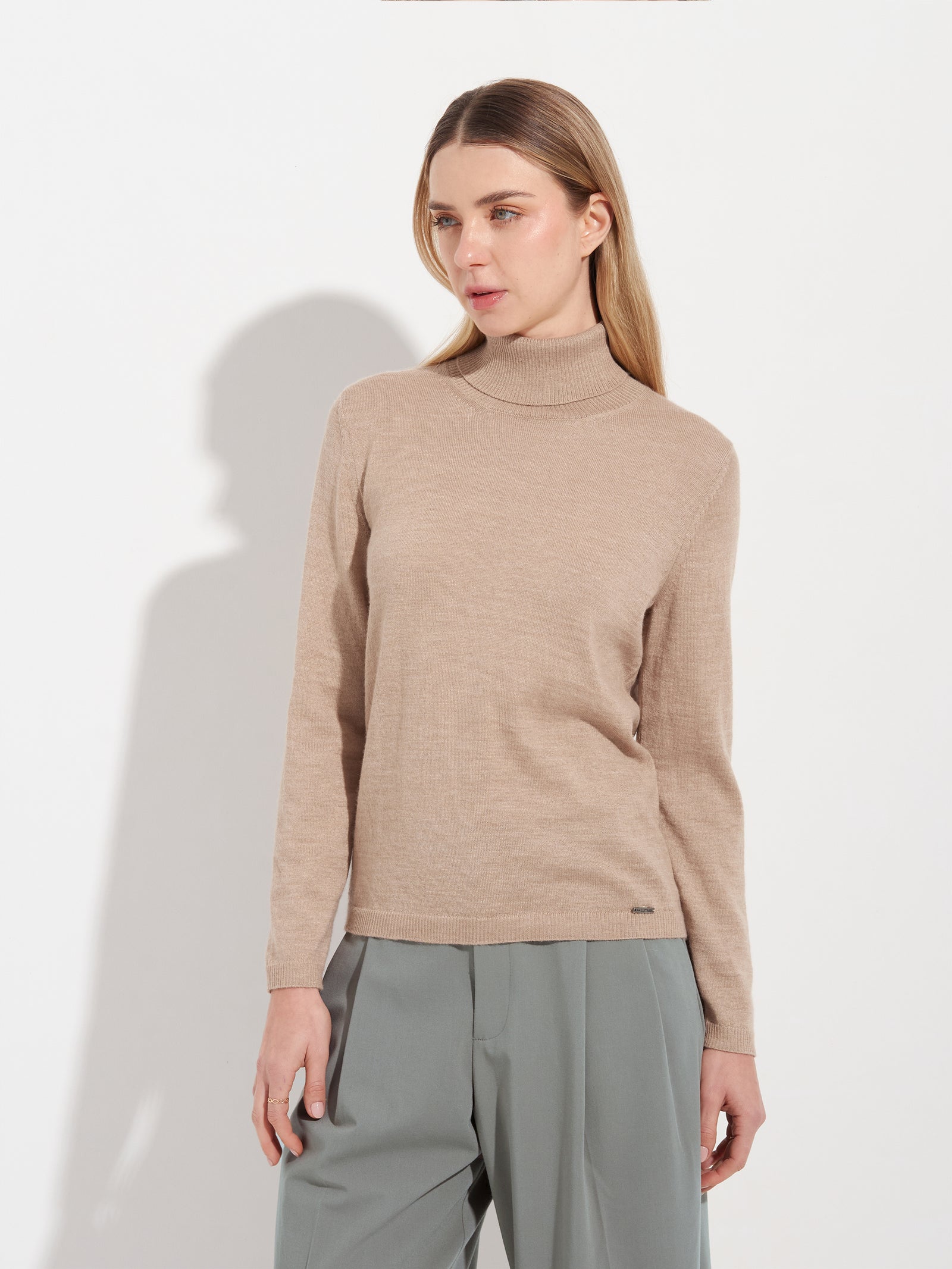 Amber Beige Baby Alpaca Sweater