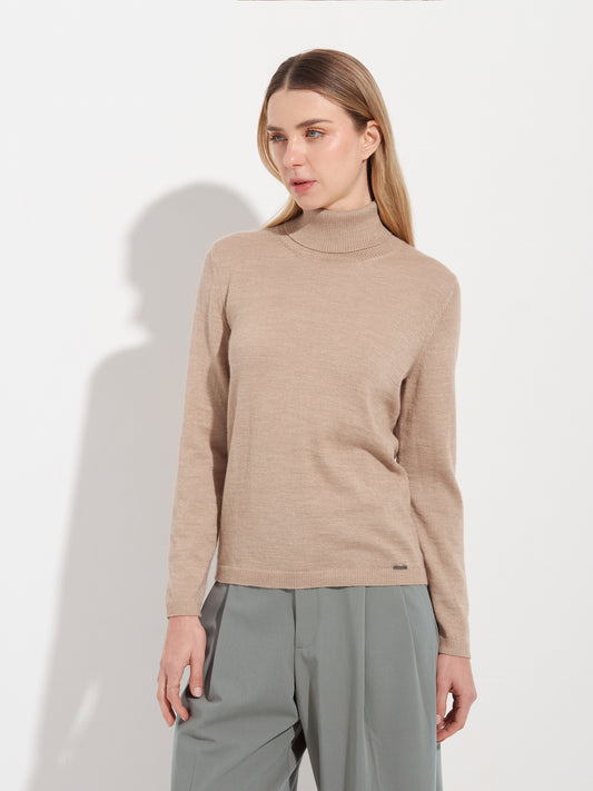 Suéter Amber De Baby Alpaca Color Beige