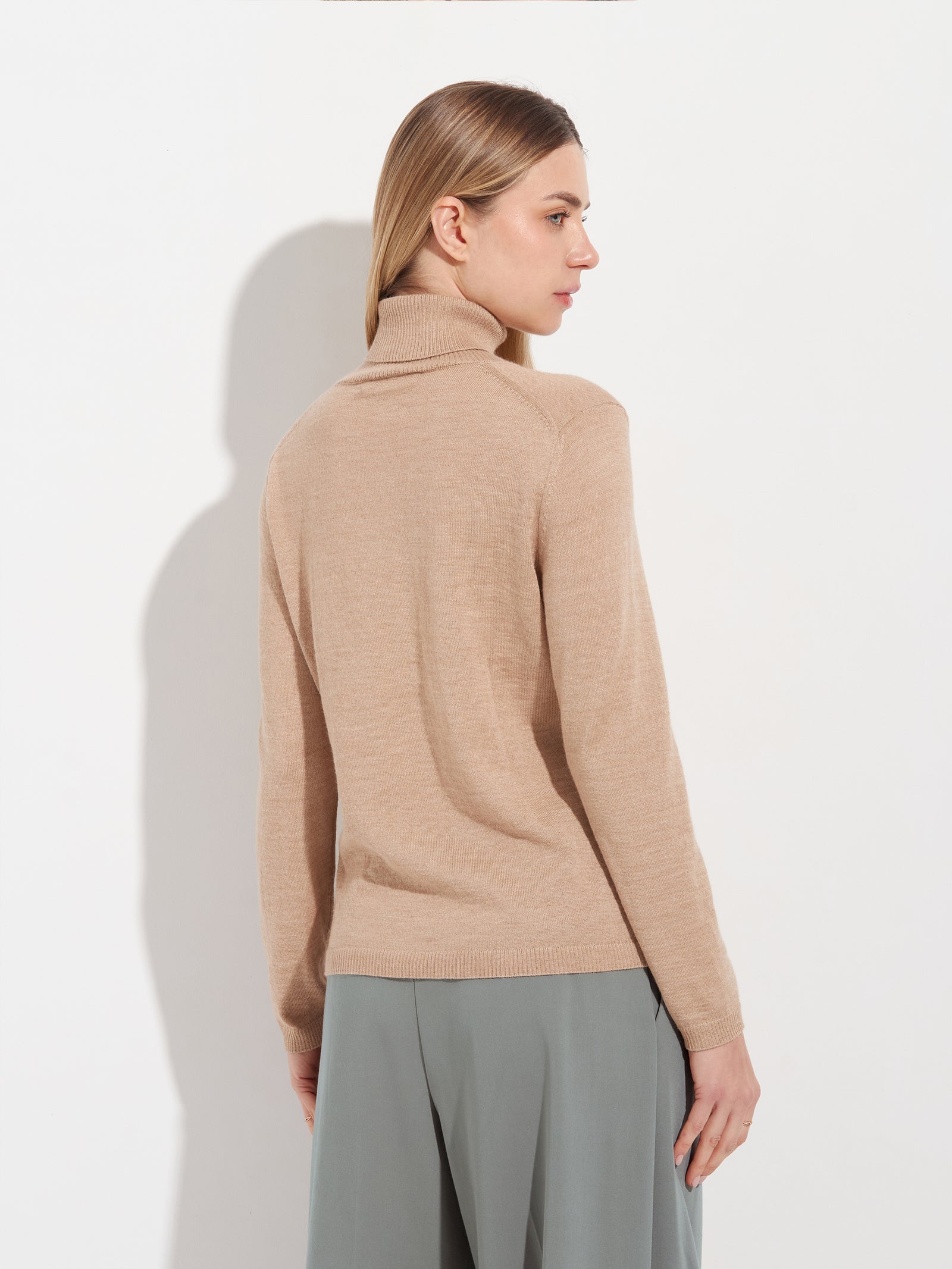 Amber Beige Baby Alpaca Sweater