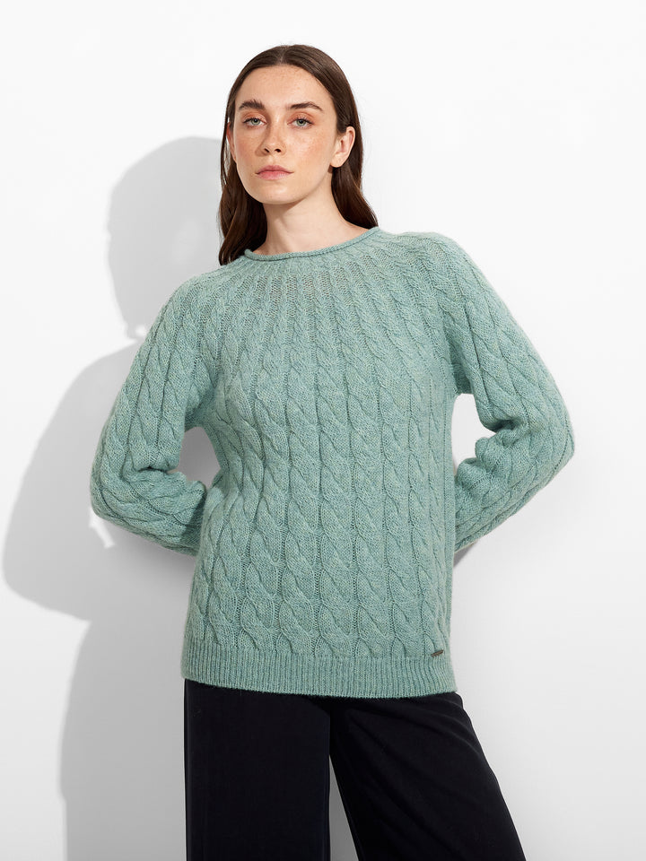 Suéter Zulema De Baby Alpaca Color Celeste