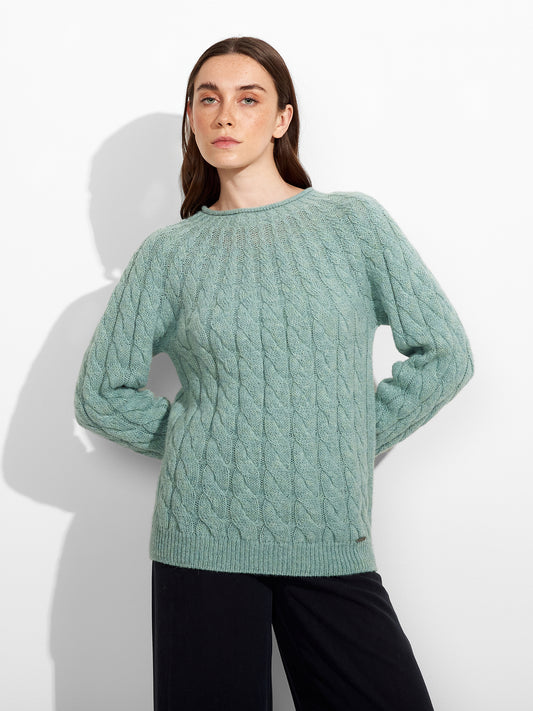 Suéter Zulema De Baby Alpaca Color Celeste
