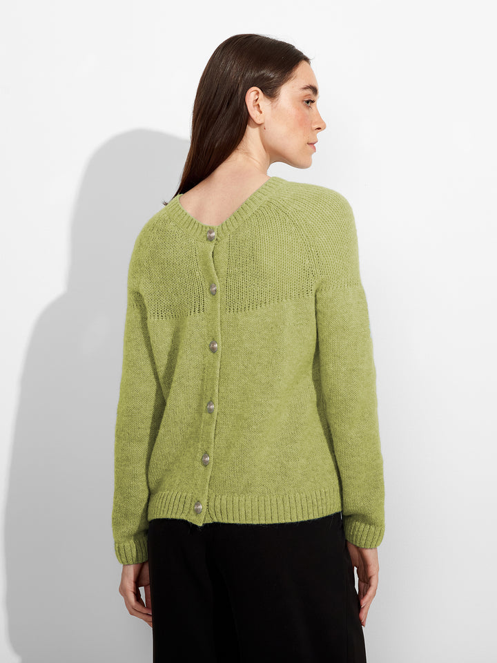 Cárdigan Zabine De Baby Alpaca Color Verde