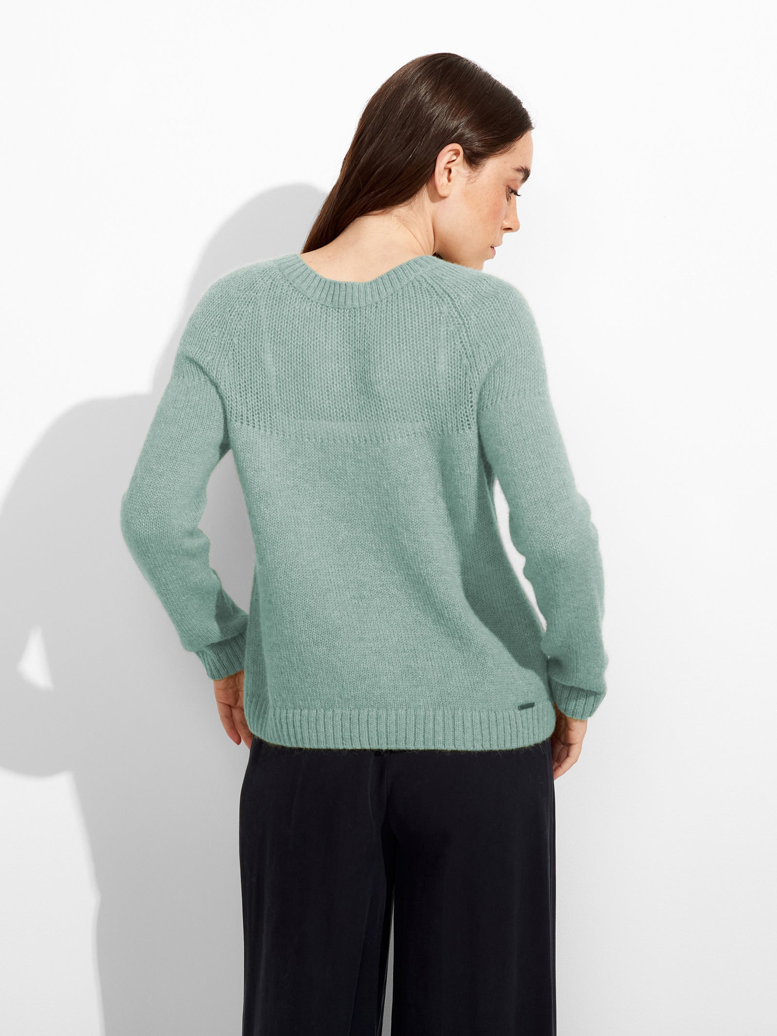 Zabine Cardigan in Sky Blue Baby Alpaca Color Celeste