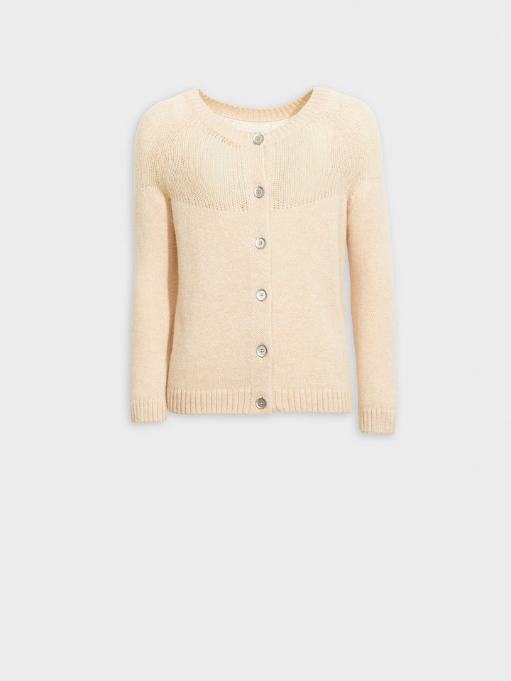 Zabine Beige Baby Alpaca Cardigan