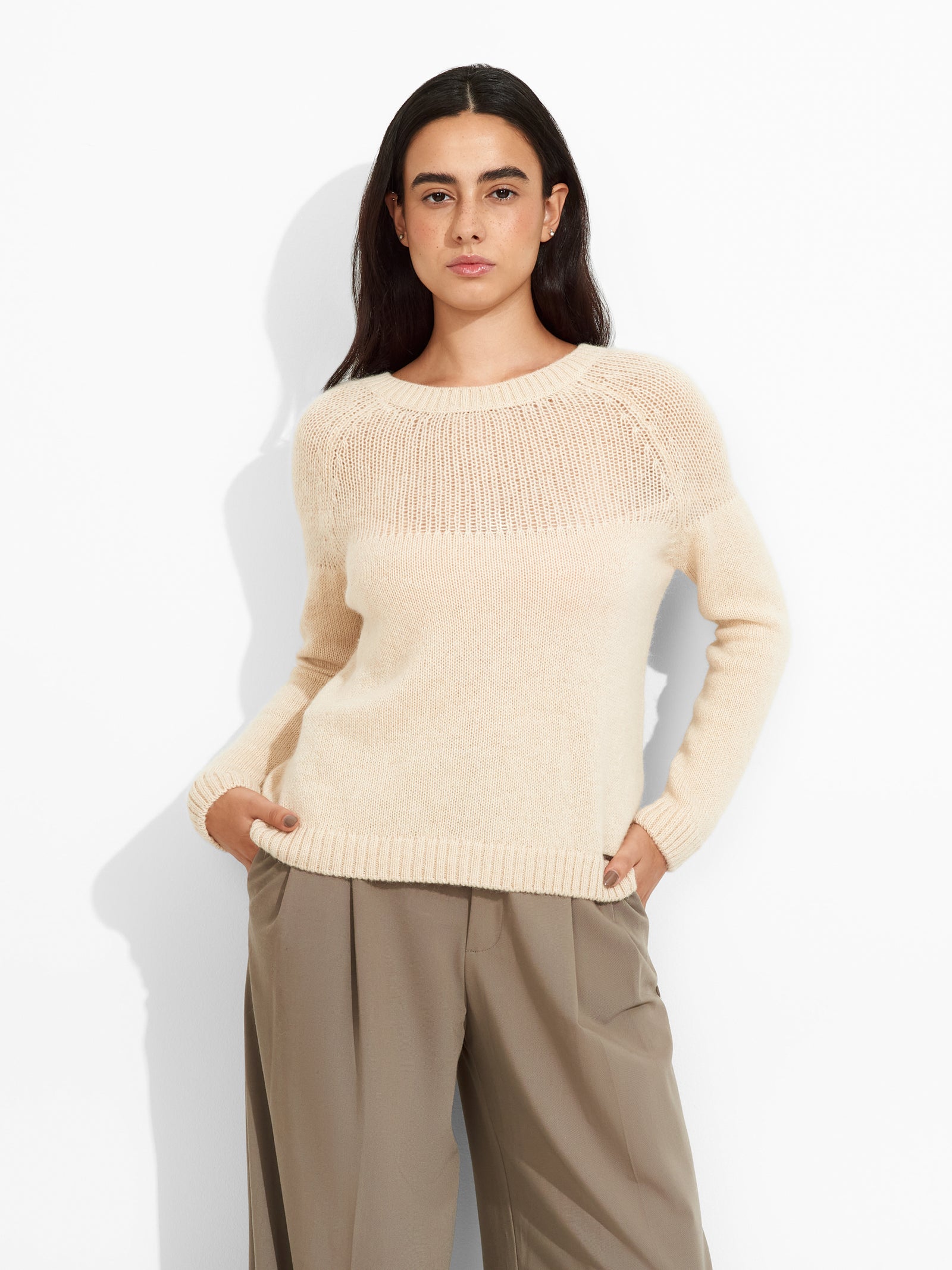 Zabine Beige Cardigan Baby Alpaca Color Beige