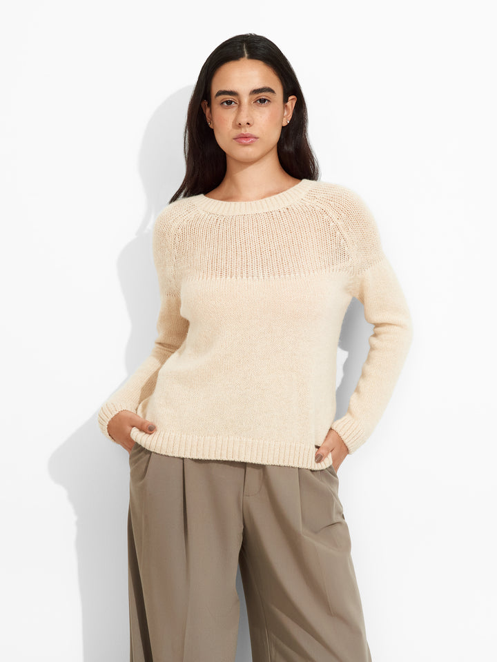 Zabine Beige Baby Alpaca Cardigan