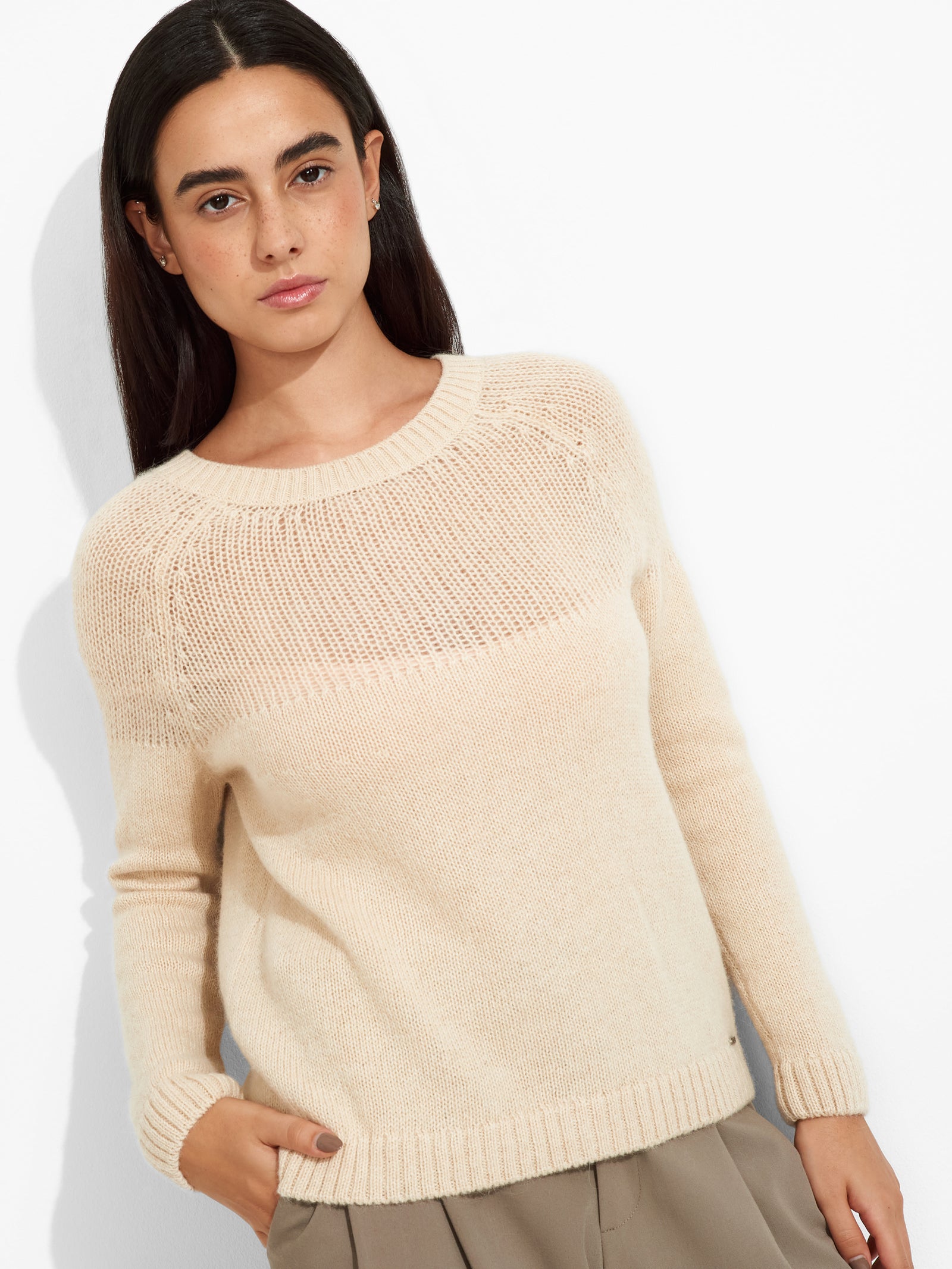 Zabine Beige Cardigan Baby Alpaca Color Beige