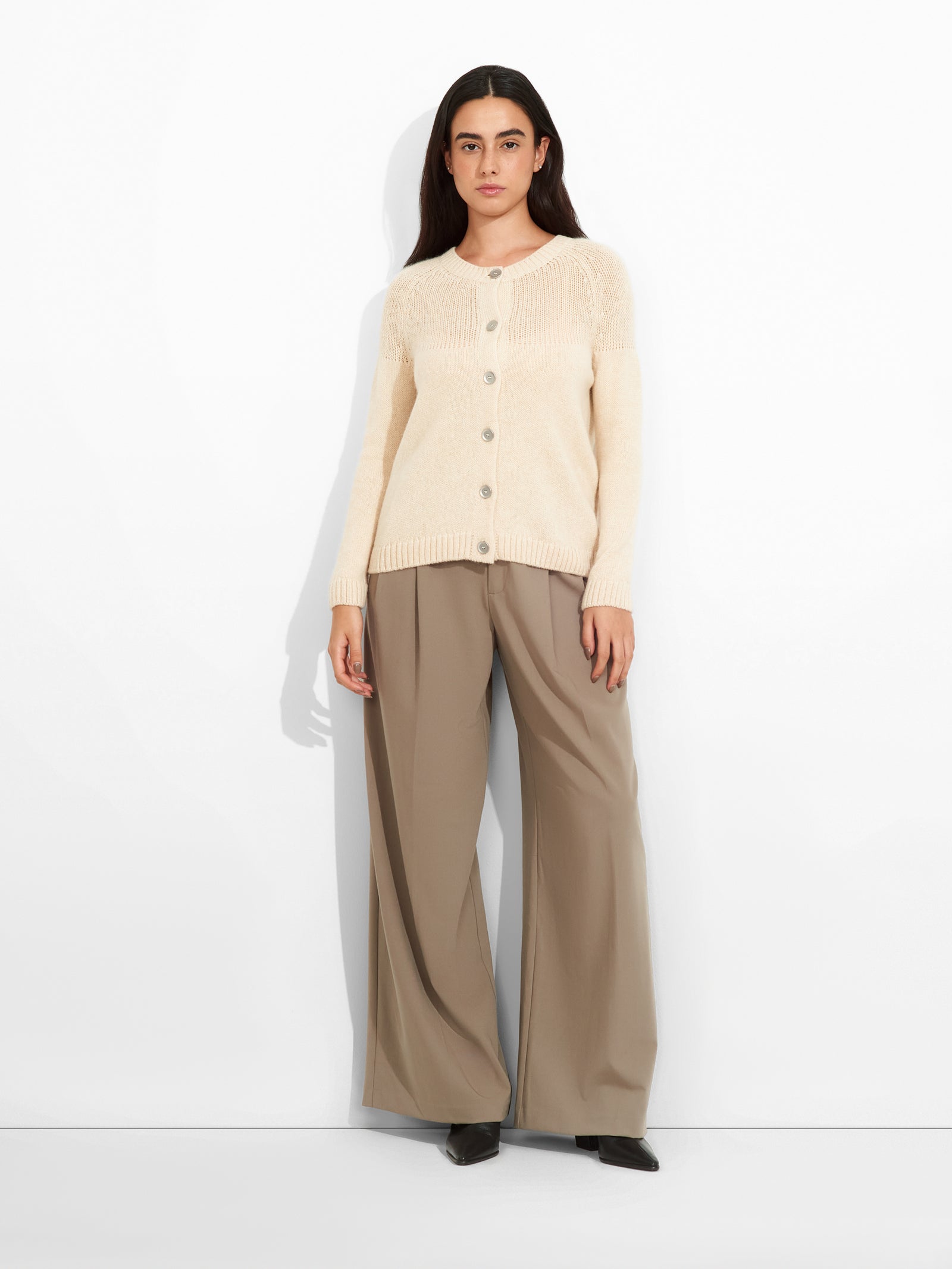 Zabine Beige Cardigan Baby Alpaca Color Beige