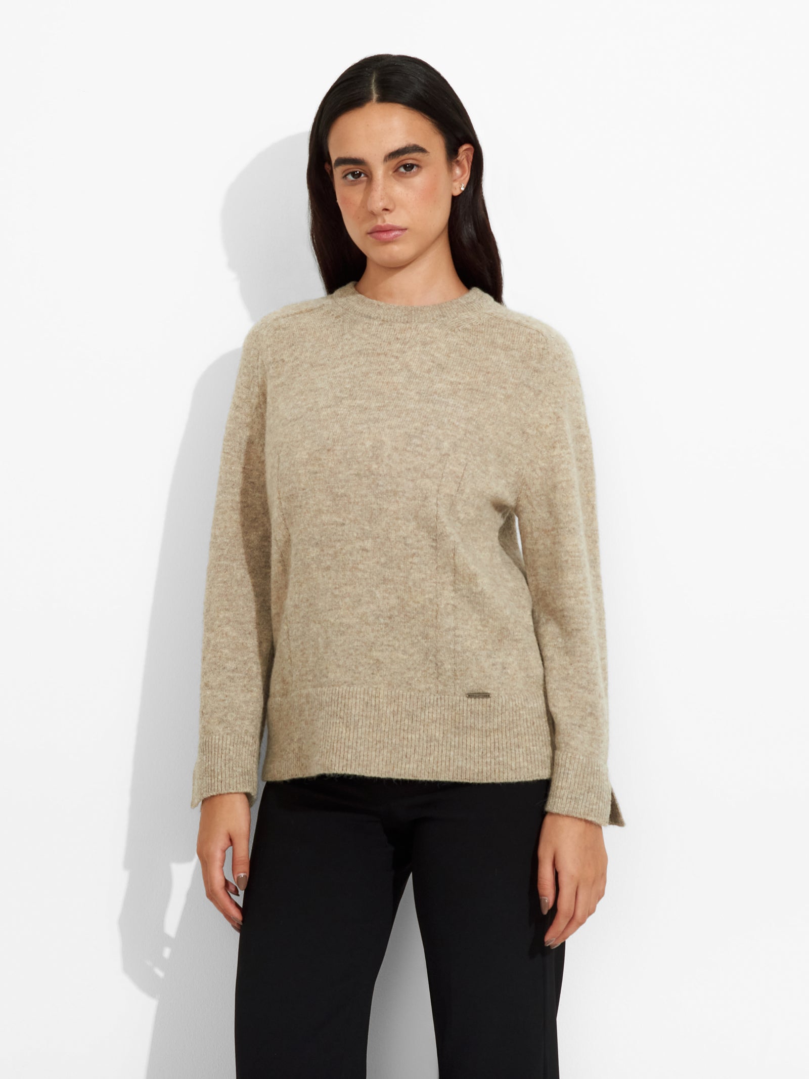 Zia Beige Sweater Baby Alpaca Color Beige