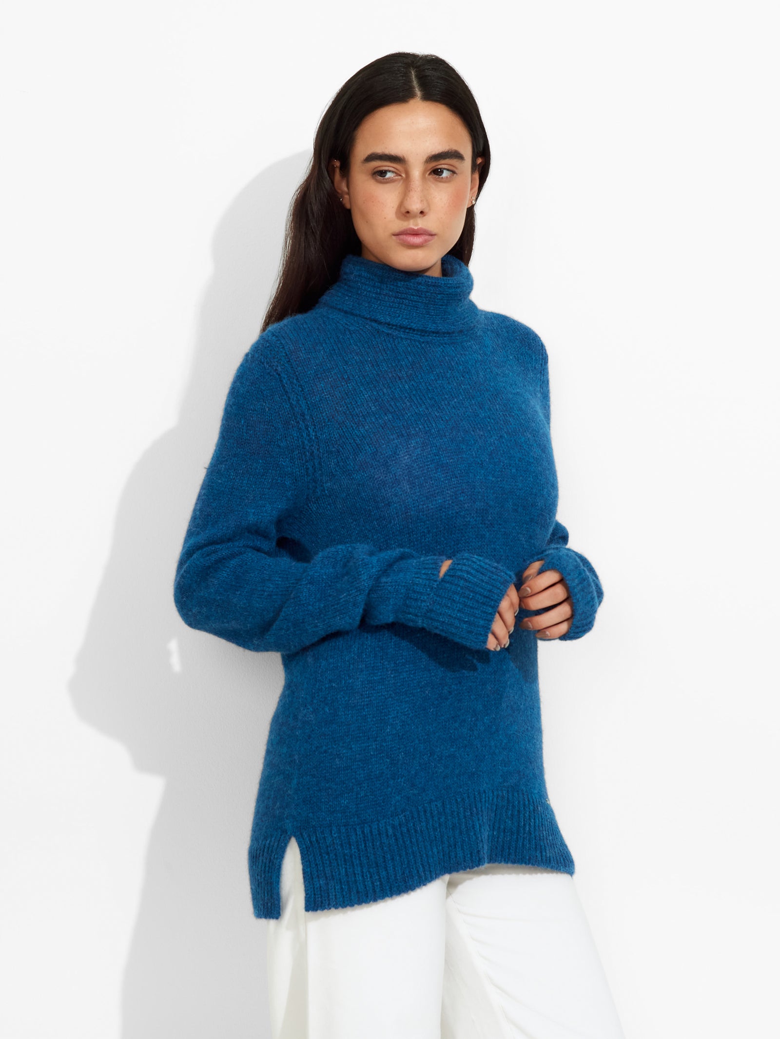Zero Baby Alpaca Sweater in Blue