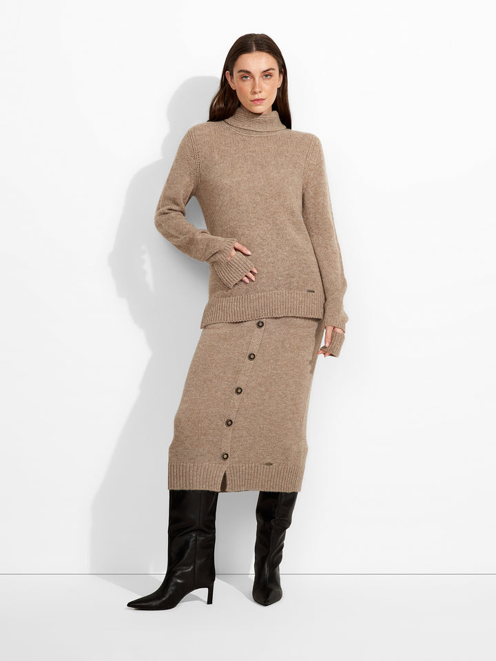 Zero Baby Alpaca Sweater in Brown