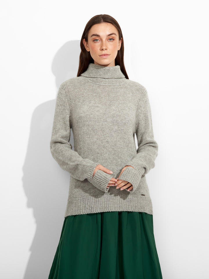 Suéter Zero De Baby Alpaca Color Gris