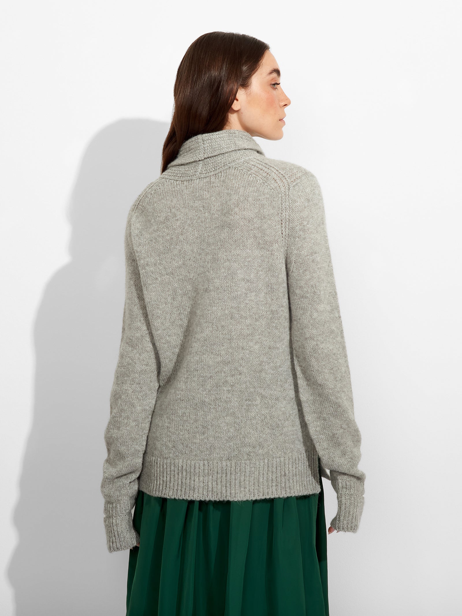 Suéter Zero De Baby Alpaca Color Gris