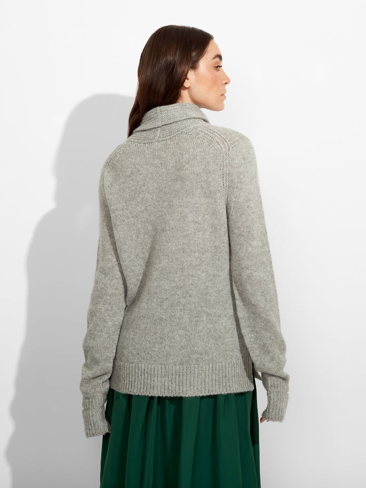 Suéter Zero De Baby Alpaca Color Gris