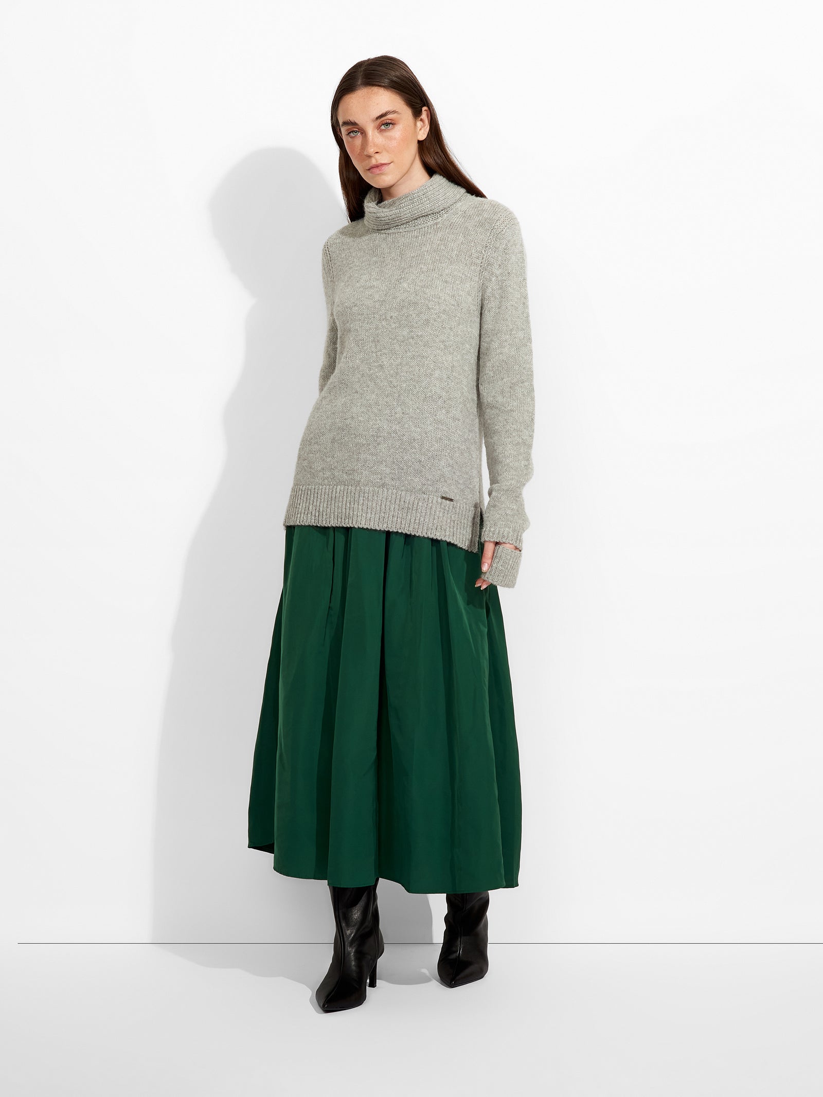 Suéter Zero De Baby Alpaca Color Gris