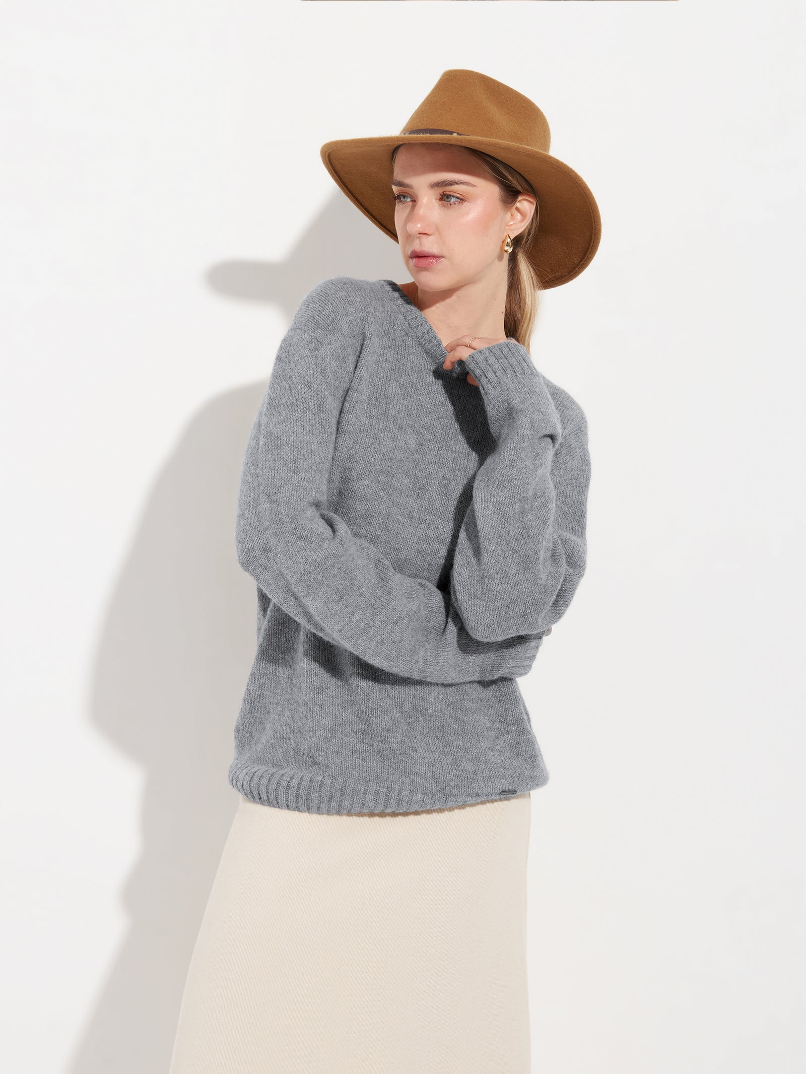 Women's Arequipa Baby Alpaca Sweater, Grey