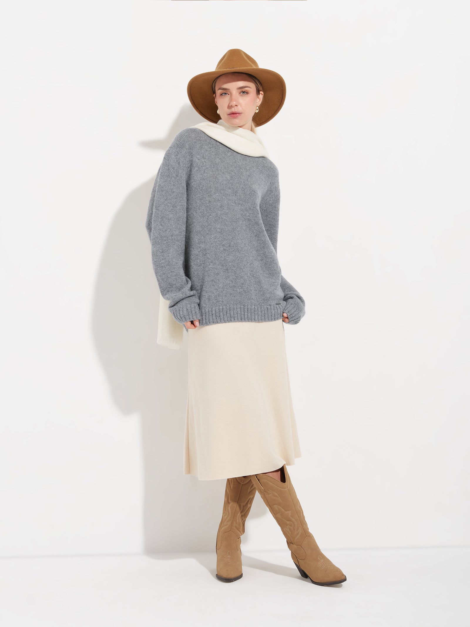 Women's Arequipa Baby Alpaca Sweater, Grey