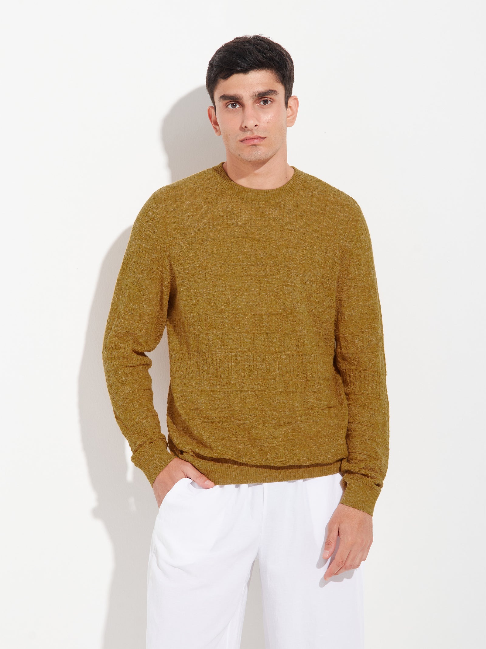 Zoom Baby Alpaca Sweater in Yellow