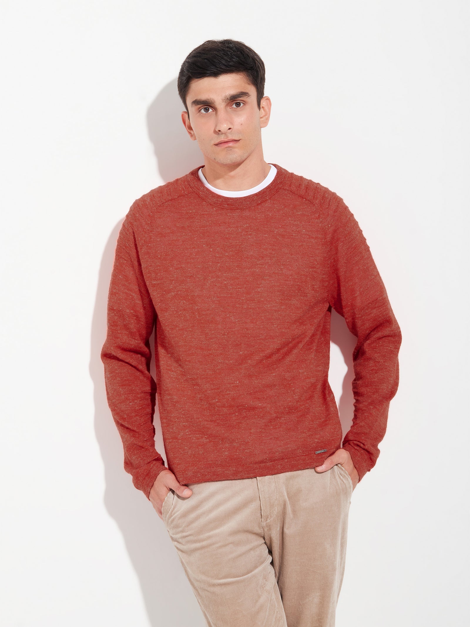 Zwei Orange Sweater Baby Alpaca Color Orange