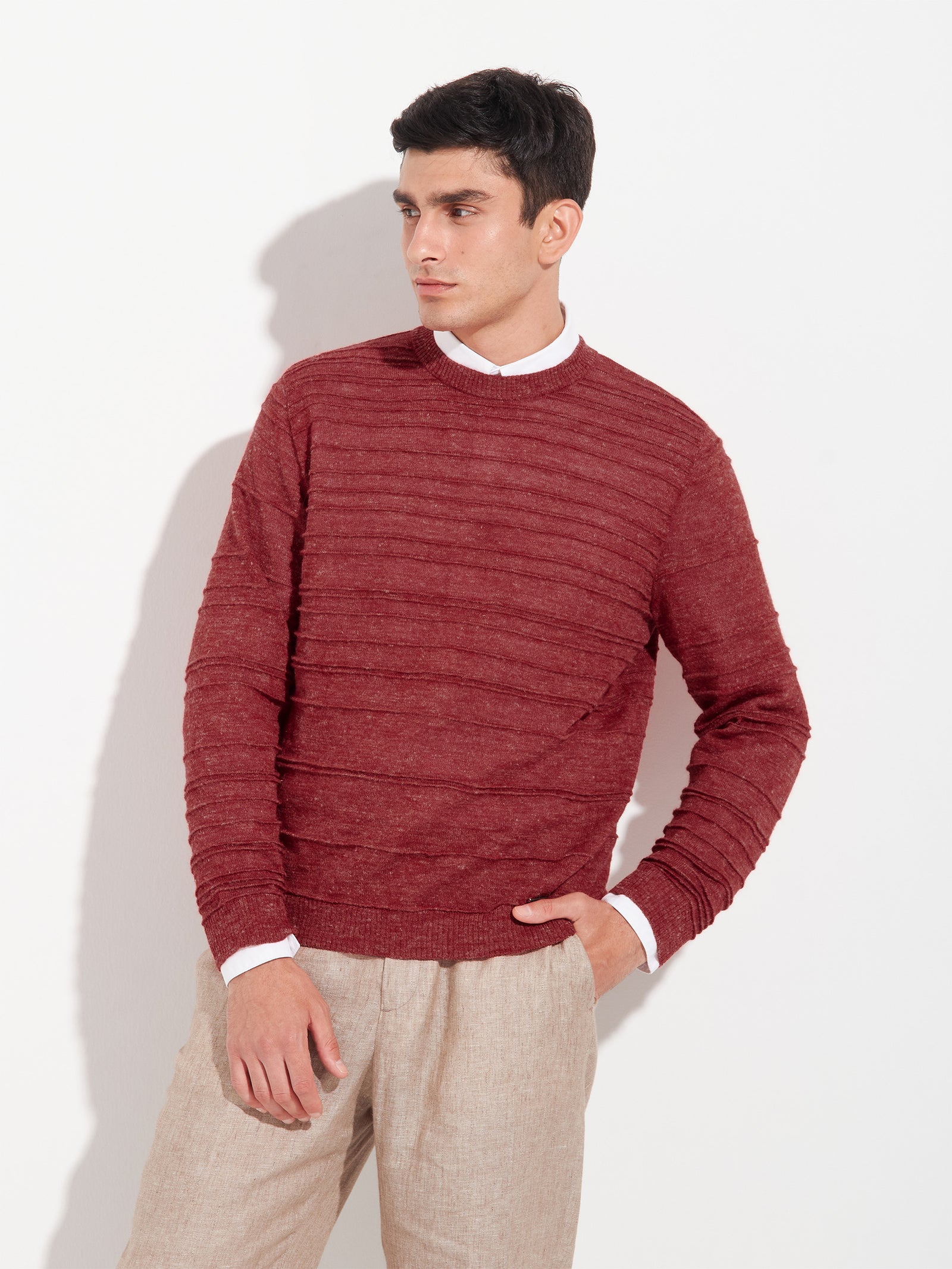 Zidane Sweater - Red Baby Alpaca Color Red
