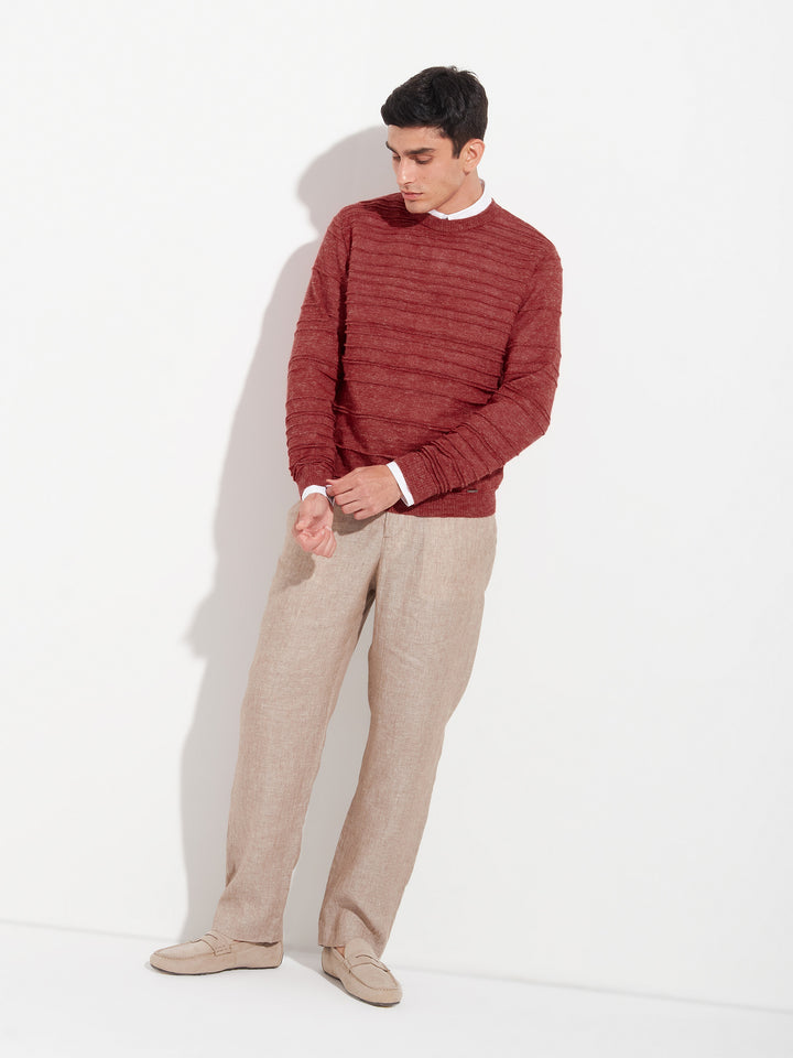 Suéter Zidane  De Baby Alpaca Color Rojo