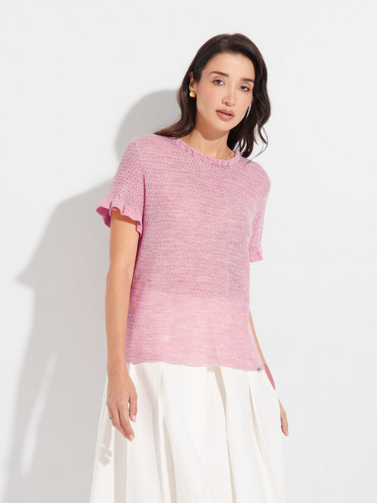 Polo Zaeta De Baby Alpaca Color Rosado