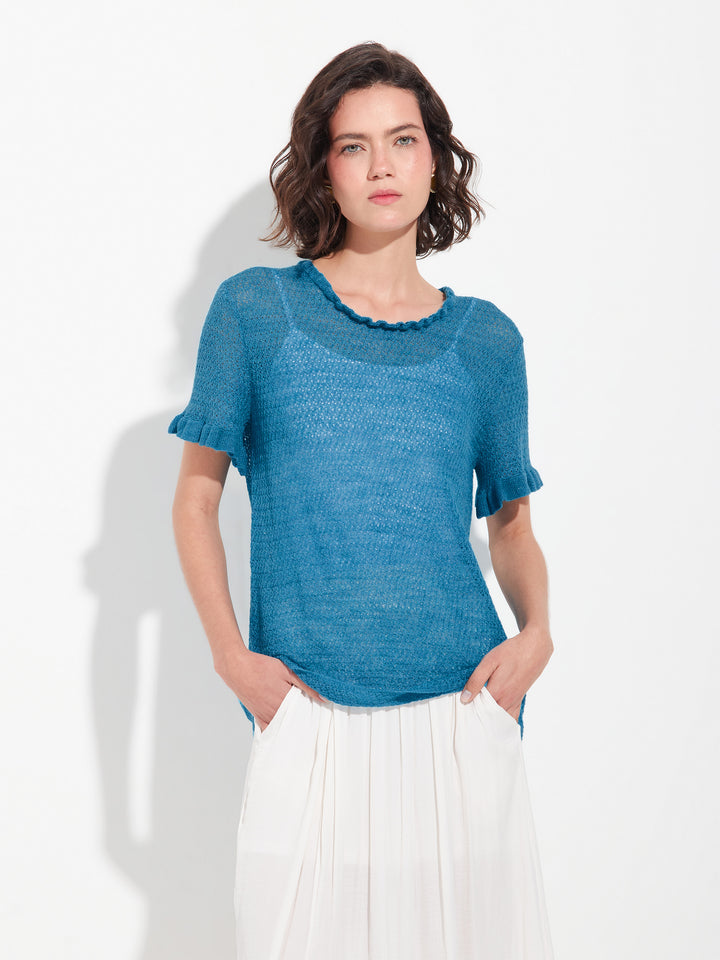 Blue Baby Alpaca Zaeta Sweater
