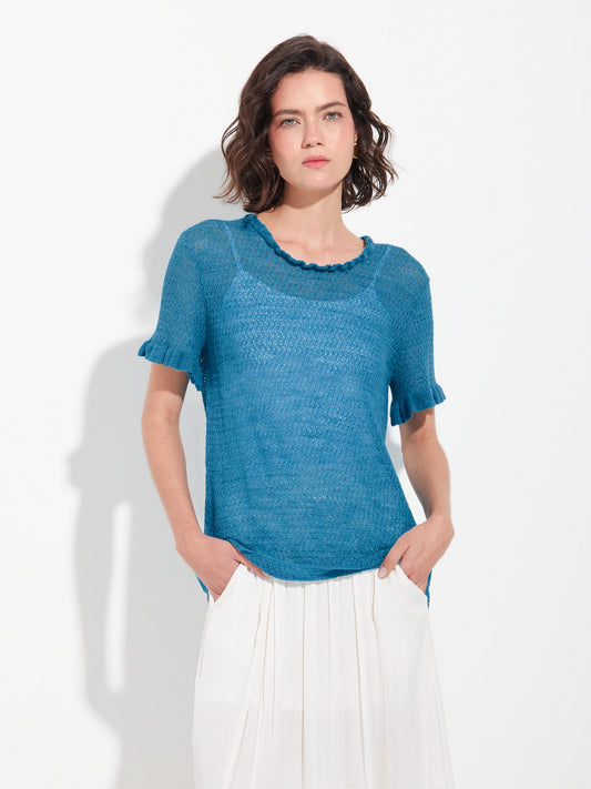 Suéter Zaeta De Baby Alpaca Color Azul