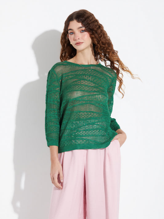 Suéter Zample De Baby Alpaca Color Verde