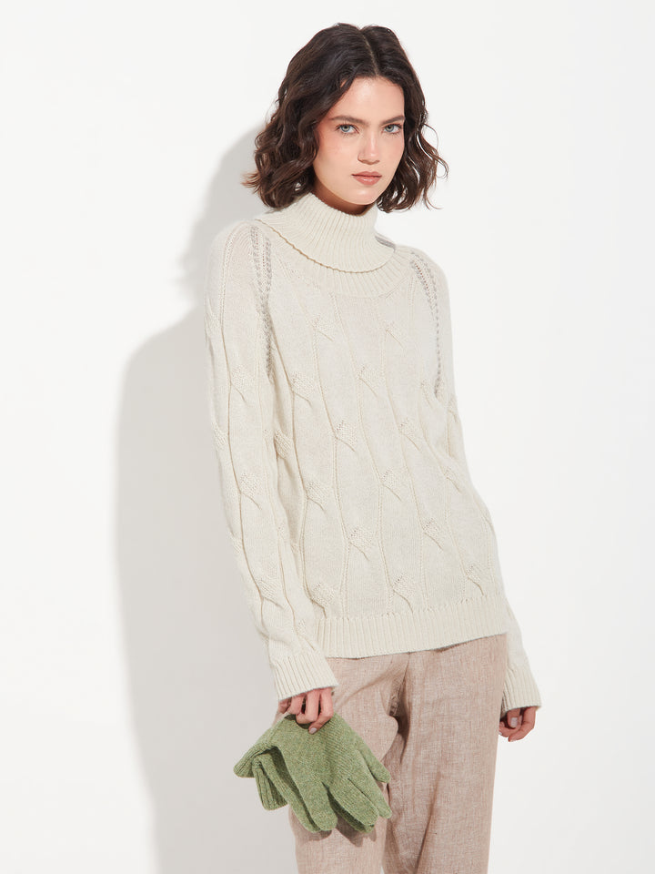 Bettina Baby Alpaca Sweater in Beige