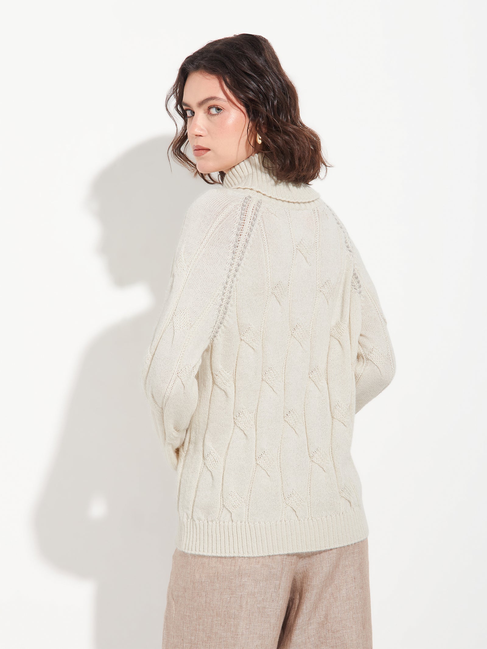 Suéter Bettina De Baby Alpaca Color Beige